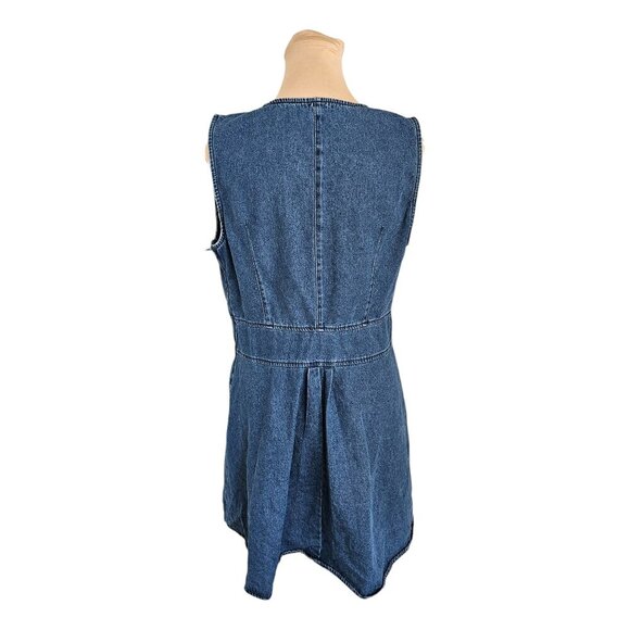 Heartloom Darla Denim Button Up Mini A-Line Dress Sz M - Picture 9 of 12